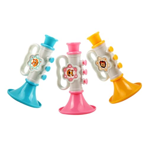 HONITANO 3 Stück Teiliges Kindertrompeten Kunststoff Trompete Lautes Musikspielzeug für Kleinkinder Pädagogisch Fördernd für Party und Kindergeburtstag in Blau Gelb HONITANO 3 Stück Teiliges Kindertrompeten Kunststoff Trompete Lautes Musikspielzeug für Kleinkinder Pädagogisch Fördernd für Party und Kindergeburtstag in Blau Gelb von HONITANO