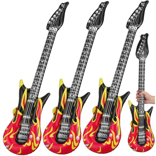 HONITANO 4 Stück Aufblasbare PVC Gitarre Teiliges Lustiges Musikspielzeug für Wiederverwendbar Sicher als Partydeko und Fotorequisite für Musikfans und Geburtstagspartys HONITANO 4 Stück Aufblasbare PVC Gitarre Teiliges Lustiges Musikspielzeug für Wiederverwendbar Sicher als Partydeko und Fotorequisite für Musikfans und Geburtstagspartys von HONITANO