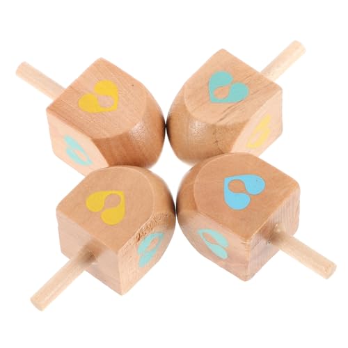 HONITANO 4 Stück Kinderkreisel DIY Blanko Dreidel Dreidels Für Chanukka Sensorisches Chanukka Unfertige Dreidels Chanukka Spiele Kreisel Holz von HONITANO