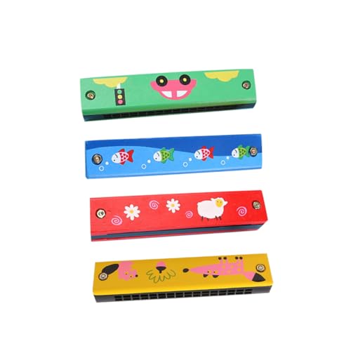 HONITANO 4 Stück Teiliges Holz mundharmonika Doppelreihe Pädagogisches Musikinstrument für Farbenfrohes Design Glatte Oberfläche Fördert Hör Feinmotorik Zufälliges Muster HONITANO 4 Stück Teiliges Holz mundharmonika Doppelreihe Pädagogisches Musikinstrument für Farbenfrohes Design Glatte Oberfläche Fördert Hör Feinmotorik Zufälliges Muster von HONITANO