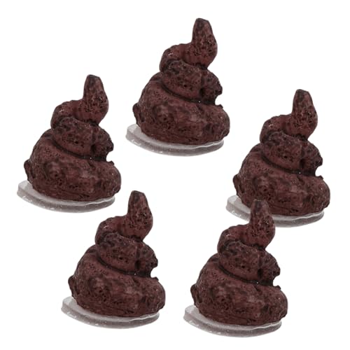 HONITANO 5 Stück Simulation Poop puppenhaus deko lustige deko Figuren Spielzeugkacke Poop-Spiel Mini-Kotspielzeug gefälschte gefälschter KOT Harz Light Brown von HONITANO