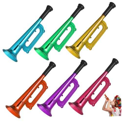 HONITANO 6 Stück Bunte Kunststoff Trompeten Teiliges Leichte Tragbare Party und Sportfans Jubeltröten Farbige Nachbildung Musikinstrumente für Veranstaltungen HONITANO 6 Stück Bunte Kunststoff Trompeten Teiliges Leichte Tragbare Party und Sportfans Jubeltröten Farbige Nachbildung Musikinstrumente für Veranstaltungen von HONITANO