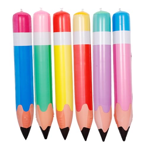 HONITANO 6 Stück Teiliges Aufblasbares PVC Bleistift Bunte Jumbo Schuldekoration Langlebig Lebendig Leicht für Klassenzimmer und Schülergeschenke HONITANO 6 Stück Teiliges Aufblasbares PVC Bleistift Bunte Jumbo Schuldekoration Langlebig Lebendig Leicht für Klassenzimmer und Schülergeschenke von HONITANO