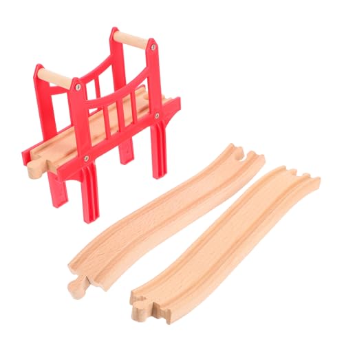 HONITANO Holzeisenbahn Zubehör mit Roter Holzbrücke und Kleinen Geraden Gleisen Kompatibel mit Thomas Holzspielzeug und Anderen Holzbahnsets Langlebig und Fördert Kreative Gleisgestaltung HONITANO Holzeisenbahn Zubehör mit Roter Holzbrücke und Kleinen Geraden Gleisen Kompatibel mit Thomas Holzspielzeug und Anderen Holzbahnsets Langlebig und Fördert Kreative Gleisgestaltung von HONITANO