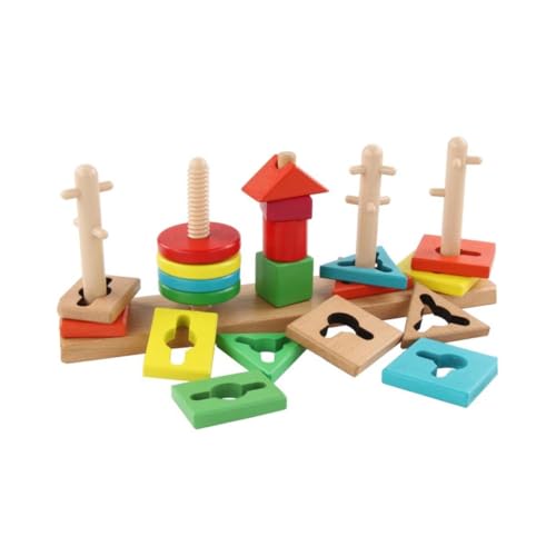 HONITANO Multifarbige Holzbauklötze aus Buchenholz Geometrische Formen Montessori Lernspielzeug Fördert Farbenerkennung Logisches und Hand Auge Koordination für Ab Jahren HONITANO Multifarbige Holzbauklötze aus Buchenholz Geometrische Formen Montessori Lernspielzeug Fördert Farbenerkennung Logisches und Hand Auge Koordination für Ab Jahren von HONITANO