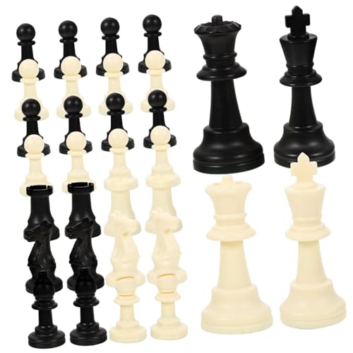 HONITANO Plastik Schachfiguren Ersatzset Internationale Schachfiguren aus Robustem Kunststoff Königshöhe Langlebige Schachbrett Zubehörteile für Brettspiele und Schachpartien HONITANO Plastik Schachfiguren Ersatzset Internationale Schachfiguren aus Robustem Kunststoff Königshöhe Langlebige Schachbrett Zubehörteile für Brettspiele und Schachpartien von HONITANO