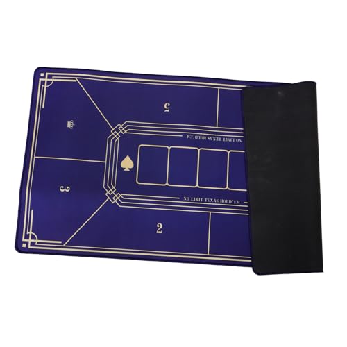 HONITANO Pokermatte Spieltischabdeckung Pokertischauflage Roulettematte Pokertischmatte Klappbare Pokertischplatte Mahjongmatte Pokertischabdeckung Pokerpad Mahjong Tischmatte Harzpad Blau von HONITANO