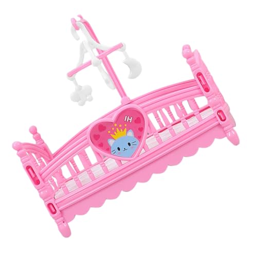 HONITANO Satz Puppenhaus-Cartoon-Bett puppenmöbel Set für Detailreiche Miniaturen Puppenbett Cartoon Babypuppenbetten und Krippen Etagenbett für Puppen Miniküche Abs Rosa von HONITANO