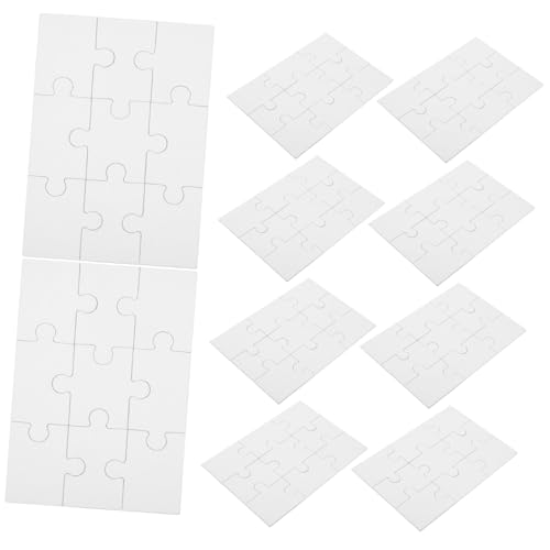 10 Blätter Leere Puzzles übermalbare Puzzles leeres Puzzle zum Dekorieren weißes Puzzle White Puzzle Kreatives Puzzle Zeichnen von Puzzle-Handwerk Puzzle-Rohlinge zeichnen Papier HONMEET von HONMEET