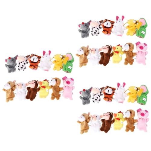 36 STK Fingerpuppe Handpuppen Plüschpuppe Mini-Spielzeug Tiere Spielzeug Tierpuppen Plüschtiere Babyzubehör Pinata-füller Pädagogisches Babyspielzeug Geschichte Marionetten Stoff HONMEET von HONMEET