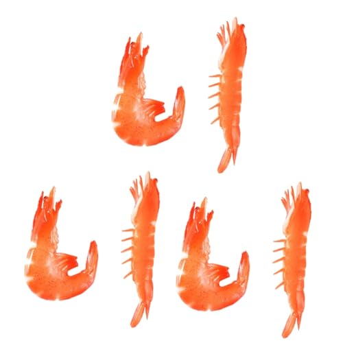 6 STK Big Red Shrimp Base Wrapped Garnelen Spielsets Gefälschte Garnelen Tierfiguren Für Kinder Pädagogisch Für Meerestiermodell Simuliertes Garnelenmodell Gehirnspielzeug Rot PVC HONMEET von HONMEET