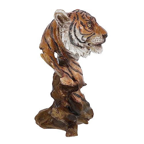 HONMEET 1 STK Tigerkopfverzierung Tigermodell Tisch-Bücherregal zootiere Figur Tierdekor Living Room Decoration wohnzimmerdeko lebhaftes Tigerdekor simulierter Tiger schmücken Harz von HONMEET