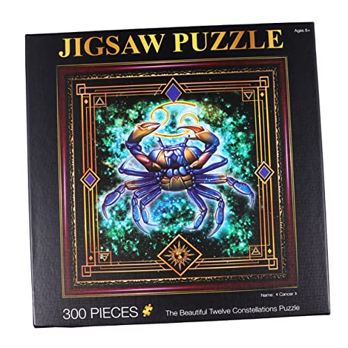 HONMEET 1 Satz 300 Stück Sternzeichen-Puzzle Puzzles Für Kinder Gehirn-Puzzle Kinder Rätsel Intelligenz-Puzzle-Spiel Landschaftspuzzle Tierkreis-Puzzle Konstellationen Puzzle Fische Puzzle von HONMEET