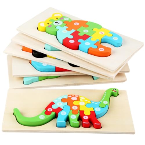 HONMEET 1 Satz 3D Holz Puzzle Board Cartoon Dinosaurier Puzzle Lernspielzeug Für Kinder Kleinkinder Kinder von HONMEET