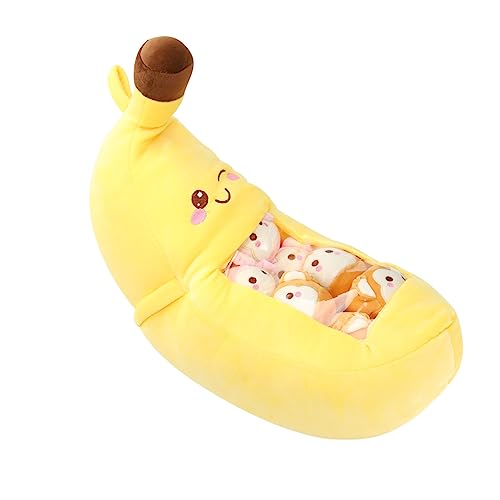 HONMEET 1 Satz Bananenkissen Minispielzeug Für Mädchen Gefüllter Bananenplüsch Banadryl Für Kinder Herausnehmbare Kuscheltiere Kinderspielzeug Schlafender Plüschkumpel Kurzer Plüsch Yellow von HONMEET