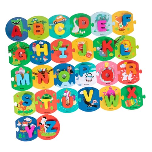 HONMEET 1 Satz Englisches Alphabet Für Kinder Englisches Spielzeug Kinderspielzeug Puzzle Spielzeug Alphabet Spielzeug Buchstabenerkennungsspielzeug Großbuchstaben Puzzles von HONMEET