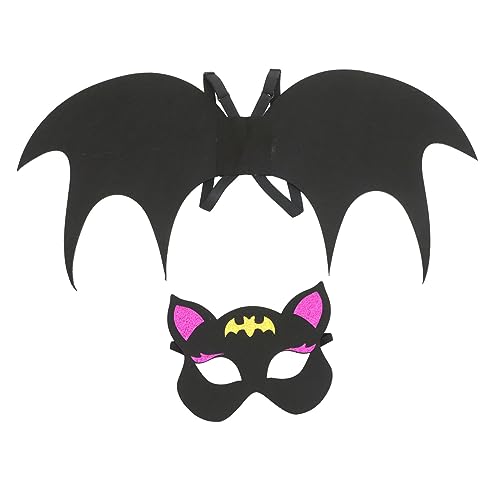 HONMEET 1 Satz Fledermausmaske Zum Verkleiden Gefälschter Fledermausflügel Vampirfledermausflügel Fledermaus-Cosplay-kostüm Kinderfledermausflügel Cosplay-fledermausflügel Black Filzstoff von HONMEET