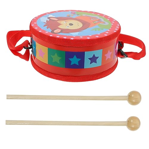 HONMEET 1 Satz Handtrommel Trommelstöcke Percussion-Snare-Drum -trommeln Trommel Spielzeug Für Kinder Snare-Drum-kit Kinder Trommelstock Musiktrommel Für Kleinkinder Rot Hölzern von HONMEET