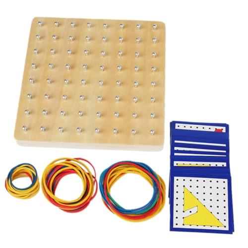 HONMEET 1 Satz Holz-geoboard-puzzle-steckbretter Mit Geometrischen Formen Zum Erstellen Von Figurenformen von HONMEET