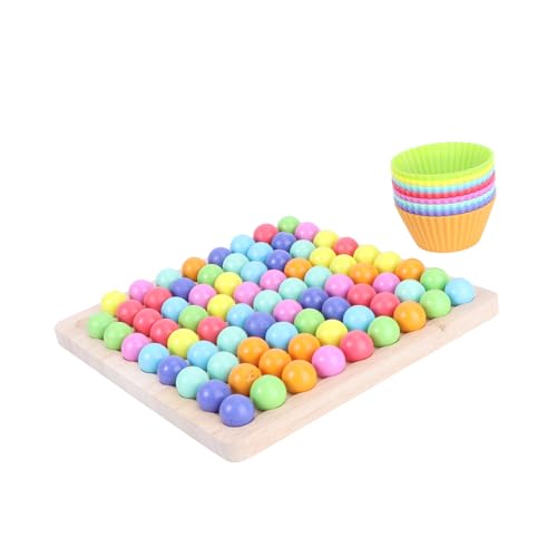 HONMEET 1 Satz Kinderball-Clip-Spielzeug Kinderspielzeug interaktives Spielzeug Pädagogisches Spielzeug kindergeschenk Spielzeuge Holzkugel-Puzzle Spielzeug aus Holzperlen Bambus Colorful von HONMEET