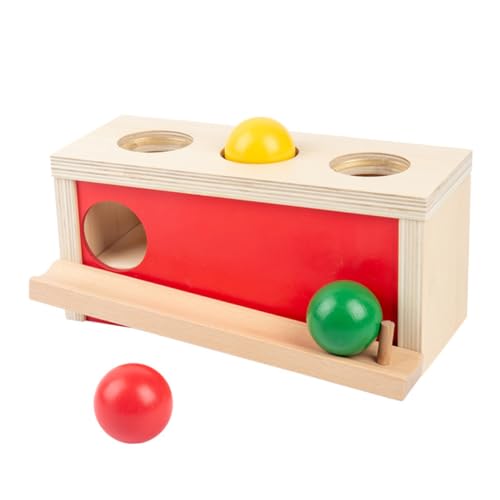 HONMEET 1 Satz Klopfen Sie Den Ball Kinderspielzeug Lernspielzeug Kinder Spielset Kugelfall Kleinkindspielzeug Gehirnspielzeug Spielzeug Für Kleinkinder Ballspielzeug Drücken Hölzern Rot von HONMEET