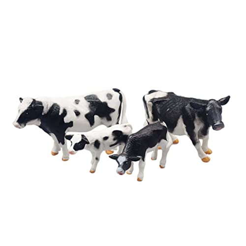 HONMEET 1 Satz Kuh-Modell bauernhofspielzeug Farm Spielzeug Kuhfigur Tiermodell Spielzeug Kuh Spielfigur Kuhstatue Vieh-Requisiten realistische Kuhmodelle Kuhspielzeug für Kinder PVC Black von HONMEET