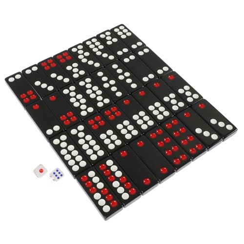 HONMEET 1 Satz Pai Gow Dominosteine Tragbarer Paigow-Poker Paigow-Spielsteine Partyspiel Tragbares Paigow-Set chinesisches traditionelles Domino Paigow-Kacheln-Brettspiel Melamin Black von HONMEET