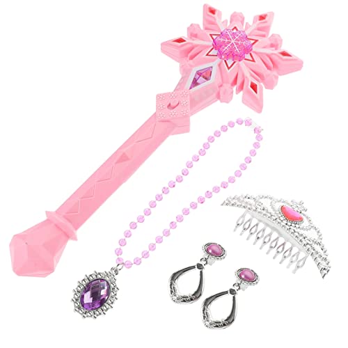 HONMEET 1 Satz Schnee Zauberstab Feenstab Spielzeug Zauberstab Spielzeug verkleidung Kinder karnevalskostüme Kinder Tiara stutzenhalter Cosplay-Partybevorzugung leuchtende Zauberstäbe Rosa von HONMEET