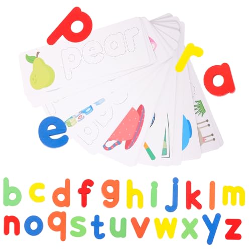 HONMEET 1 Satz Zahlen-Buchstaben-paarung Lernspielzeug Zahlenspielzeug Farberkennungsspielzeug Alphabet-Matching-Spiel Englisches Kartenspielzeug Bodenrätsel Für Kinder Papier Colorful von HONMEET