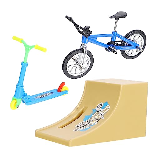 HONMEET 1 Set Fingerfahrrad Lernspielzeug Minirampe Fingerroller Spielzeug Minispielzeug Minipark Maker Kit Miniaturpark Minifahrrad Fingersportspielzeug Aluminiumlegierung von HONMEET