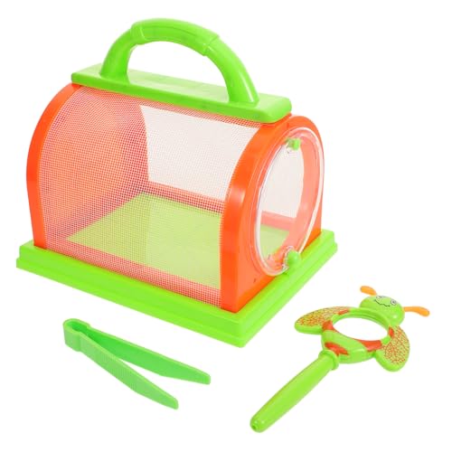 HONMEET 1 Set Handkäfig Insektenhalter Für Outdoor Aktivitäten Insektennetz Käfig Mit Lupe Und Pinzette Ideal Für Naturbeobachtungen Und Insektenforschung Für Kinder Und Erwachsene von HONMEET