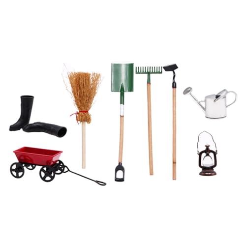 HONMEET 1 Set Miniatur Gartenwerkzeuge Miniatur Dekoration Für Mikrolandschaften Und Puppenhäuser Zubehör Für Kreative Gartenprojekte 9 Teiliges Set Aus Hochwertigen Materialien von HONMEET