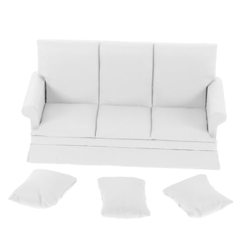 HONMEET Puppenhaus Miniature Puppenhaus Öbel Set 1 Set Sofa Mit 3 Kissen Für Wohnzimmer Dekoration Perfekte Einrichtung Für Ihr Puppenhaus Puppenhaus-miniaturspielzeug von HONMEET