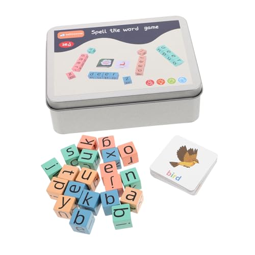 HONMEET 1 Set Wort Rechtschreibspiel Passendes Buchstabenspiel Für Wort Wettrennen Würfelspiel Montessori Karteikarten Alphabet Blöcke Vorschulisches Lernen Pädagogisches von HONMEET