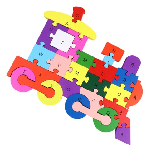 HONMEET 1 Stück 26 Puzzle-Spielzeug für Kinder Cartoon-Puzzle Kinder rätseln kinderspielzeug Kinder Spielzeug Spielzeuge Puzzlematte Bausteinspielzeug Puzzle-Spielzeug aus Holz Hölzern von HONMEET