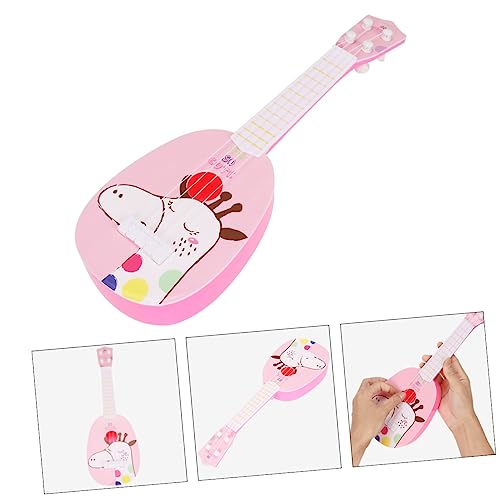 HONMEET 1 Stück 4 Saiten simulierte Gitarre Musikspielzeuggitarre E-Gitarre für Kinder -Saiten Gitarre für Kinder Früherziehung Musikspielzeug Spielzeuge Musikinstrumente Rosa von HONMEET