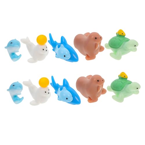 HONMEET 10 Stück Meeres Miniaturstatuen Mikro Landschaftsdekoration Meerestiere Modell Aquarium Ornamente Mini Meerestiere Meerestier Dekoration Meeresthema Tierverzierungen von HONMEET