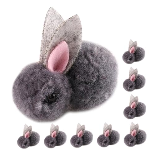 HONMEET 10 Stück Mini-Kaninchen-Puppen, Osterhasen-Puppen, Plüsch-Mini-stofftiere Für DIY Kopfschmuck, Kleidung, Dekoration (4,5 cm) von HONMEET