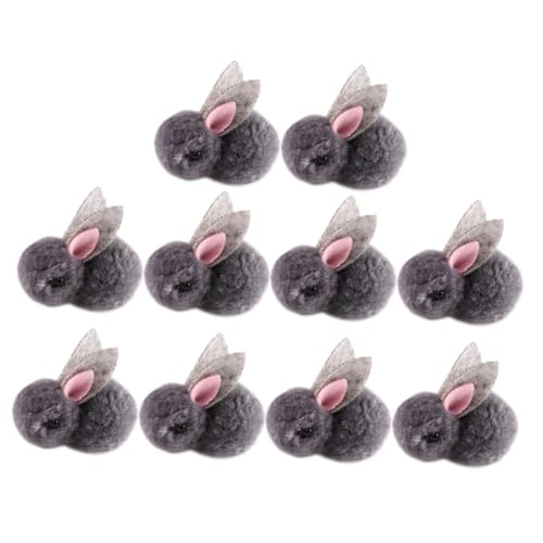 HONMEET 10 Stück Mini-Kaninchen-Puppen, Osterhasen-Puppen, Plüsch-Mini-stofftiere Für DIY Kopfschmuck, Kleidung, Dekoration (5,5 cm) von HONMEET