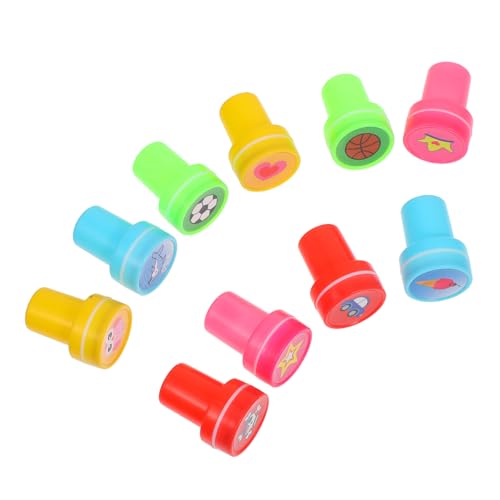 HONMEET 10-Teiliges Set Kinderstempel Stempel für Stempel basteln Kindergartenspielzeug Briefmarken Stempel für das Handwerk Festival-Siegel- Kleinkind Stempel PVC von HONMEET