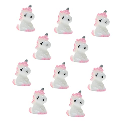 HONMEET 10St Mini-Einhorn kindergeschenke adventsgeschenke Kinder Figurenornament Figuren für Mädchen Mini-Töpfe Einhornfiguren für Landschaftsdekore Miniatur-Einhornfiguren aus Harz Rosa von HONMEET