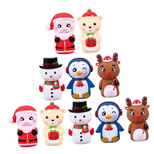 HONMEET 10St Weihnachtsfingerpuppe Mini-Weihnachtsmann-Figuren Fingerpuppen für Kinder weihnachtsgeschenkideen für Kinder Weihnachtliche Geschenkideen für Kinder Weihnachtspuppenspielzeug von HONMEET