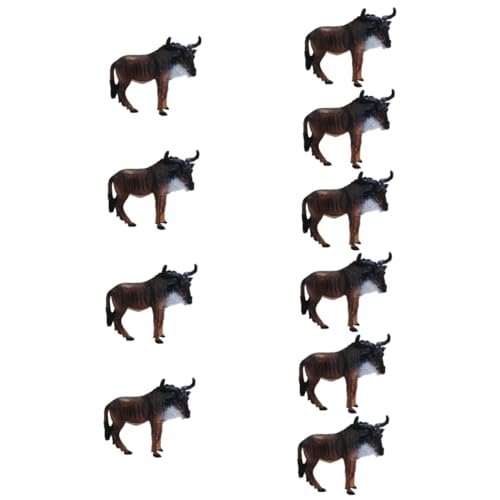 HONMEET 10st Afrikanisches GNU-Modell Gnus Spielset Spielzeug Tiere Tierwelt Wildtierfiguren Wilde Tierfiguren GNU-Modelle GNU-schmuck Simulation Wildtierdekor Heimtierschmuck PVC von HONMEET