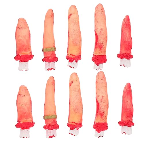 HONMEET 10st Finger Gefälschte Blutige Finger Halloween-organe Halloween Gefälschter Finger Halloween-zubehör Horror-Halloween-Requisite Realistisch Abgetrennte Finger Latexschaum von HONMEET