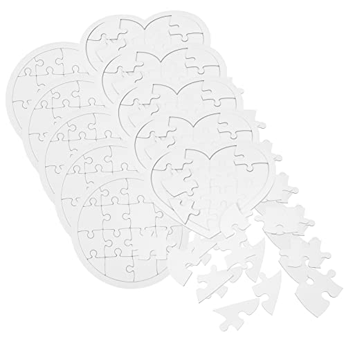 HONMEET 10st Kinder DIY Leeres Puzzle Individuelle Rätsel Leeres Puzzle Zum Selberzeichnen Benutzerdefiniertes Puzzle Spielzeug Für Kinder Kinderspielzeug Leeres Malpuzzle Weiß Papier von HONMEET