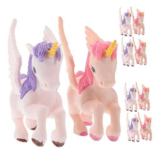 HONMEET 10st Mikrolandschaftsdekoration Cupcake-Dekoration Feng-Shui-Ornament Mikrolandschaftsornament Mini-einhornfiguren Desktop-Einhorn-Figur Mooslandschaft Tier Kuchenbehälter PVC von HONMEET