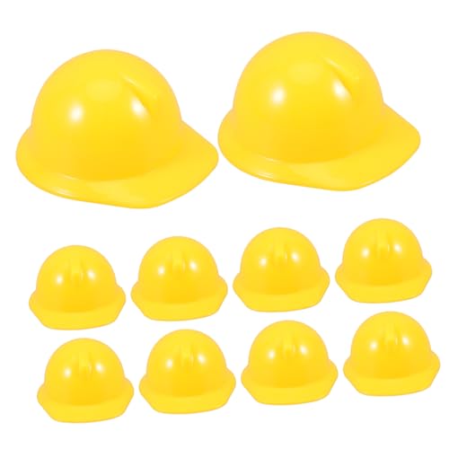 HONMEET 10st Mini-bauhut Kreativer Minihelm Weinflaschenverschluss Arbeiter-schutzhelm Eidechsenhelmmütze DIY-Helm Puppenhelm Kleiner Ingenieurhut Mini-puppenmütze Motorhaube Mikro Plastik von HONMEET