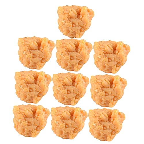 HONMEET 10st Simulation Hühner Reis Falsches Huhn Künstliches Nahrungsmittelfleisch Künstliche Frittierte Chicken Nuggets Lebensmittel Spielen Spielzeug Lebensmittelspielzeug PVC von HONMEET