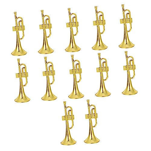 HONMEET 12st Musikinstrumentenmodell Dekor Mini-goldmusikinstrumente Weihnachtsschmuck Basteln Selber Machen Saxoboom Weihnachtsverzierungen Waldhorn-Ornamente Plastik Golden von HONMEET