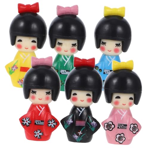 HONMEET 18 STK Kimono-puppenschmuck Mikrospielzeug Feng-Shui Mini-Kimono-puppendekoration Feen-Kimono-Puppe Japanisch Matroschka Orientalische Puppenstatue Desktop-Kimono-Figur Volk PVC von HONMEET